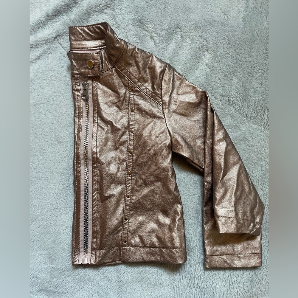 Little Lass metallic bronze moto jacket